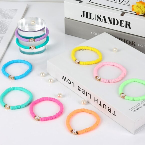 Preppy Beaded Bracelets Set for Teen Girls Women Colorful Friendship Stackable - Picture 6 of 6